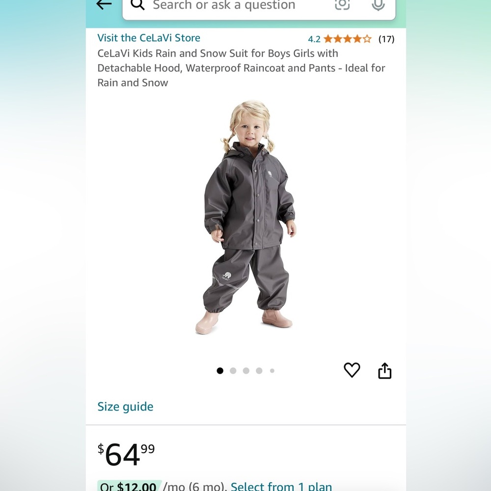 Celavi waterproof kids set